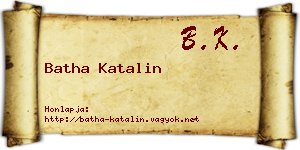 Batha Katalin névjegykártya